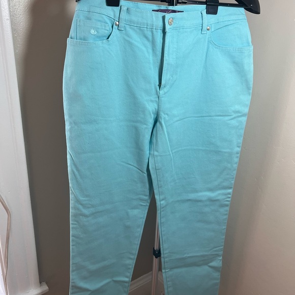 Gloria Vanderbilt Women's Aqua Jeans - Picture 1 of 2